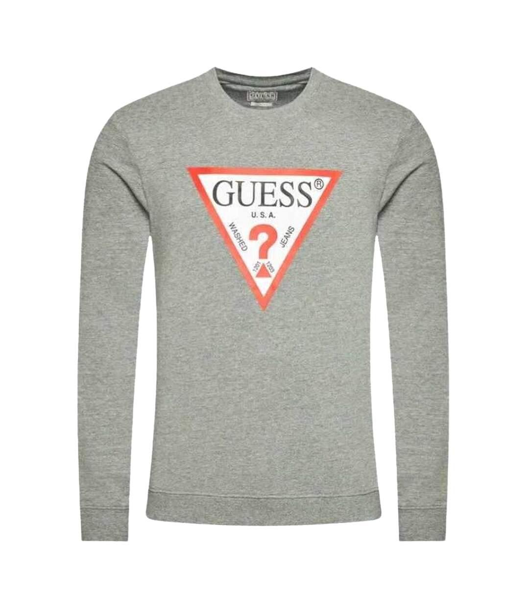 Sweat Motif/style Logo Homme Gris Guess-1