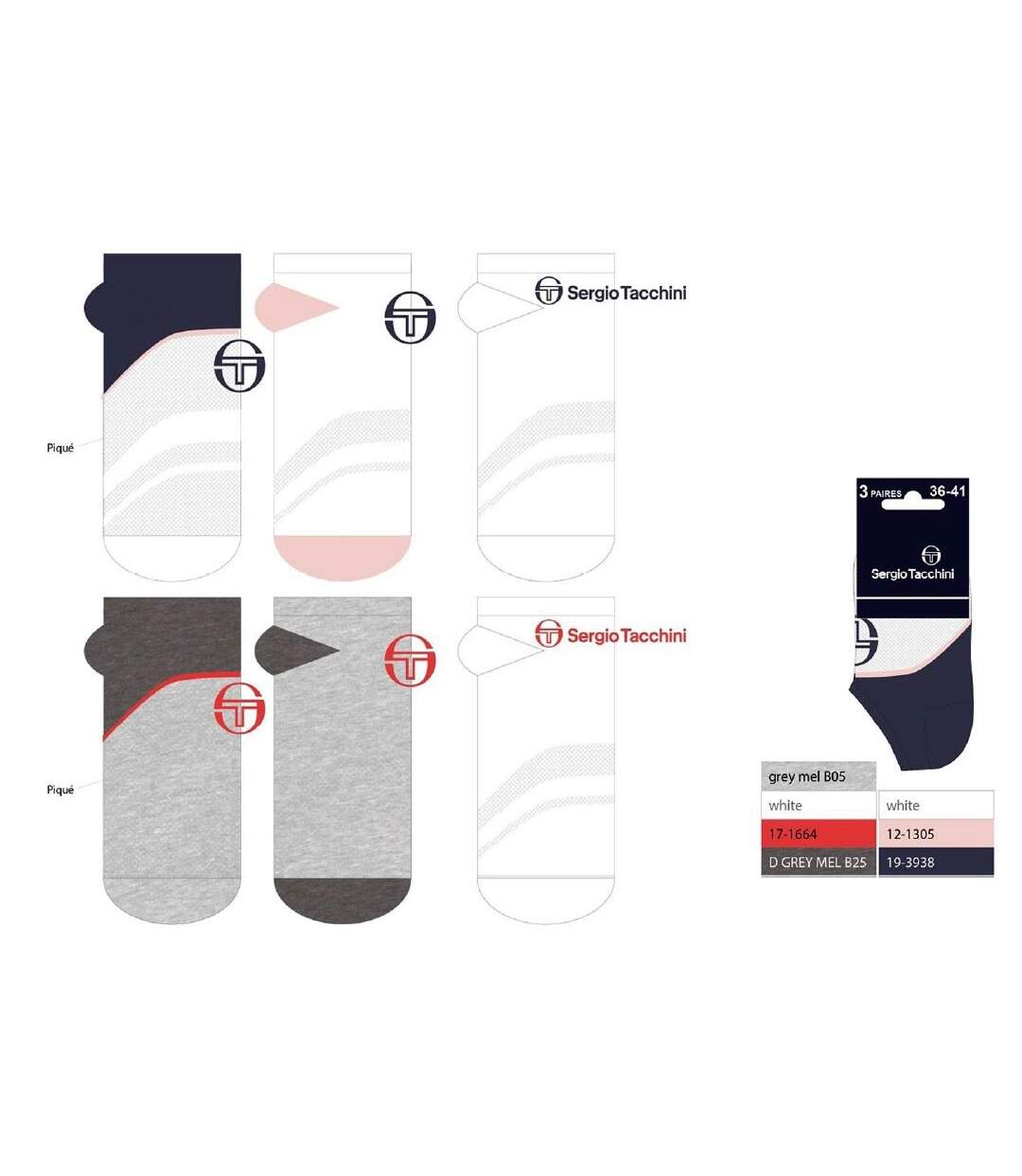 Chaussettes Femme SNEAKER SERGIO TACCHINI Lot de 12 Pack de 12 Paires 0747-5