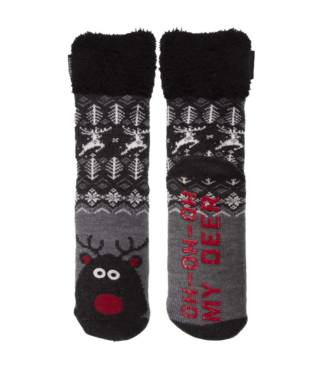 Isotoner Chaussettes d'intérieur homme ultra confortables et légères, semelle à picots antidérapants-3