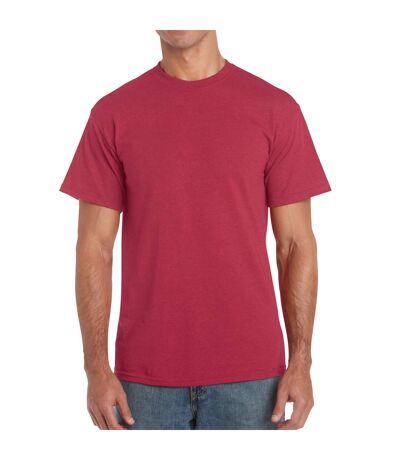 Gildan Mens Heavy Cotton Short Sleeve T-Shirt (Pack of 5) (Antique Cherry Red) - UTBC4807