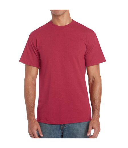 Gildan Mens Heavy Cotton Short Sleeve T-Shirt (Pack of 5) (Antique Cherry Red) - UTBC4807