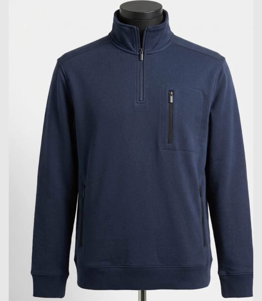 CHALLENGER PRESTON3 — Sweat col camionneur bleu marine : le confort résistant au quotidien-1