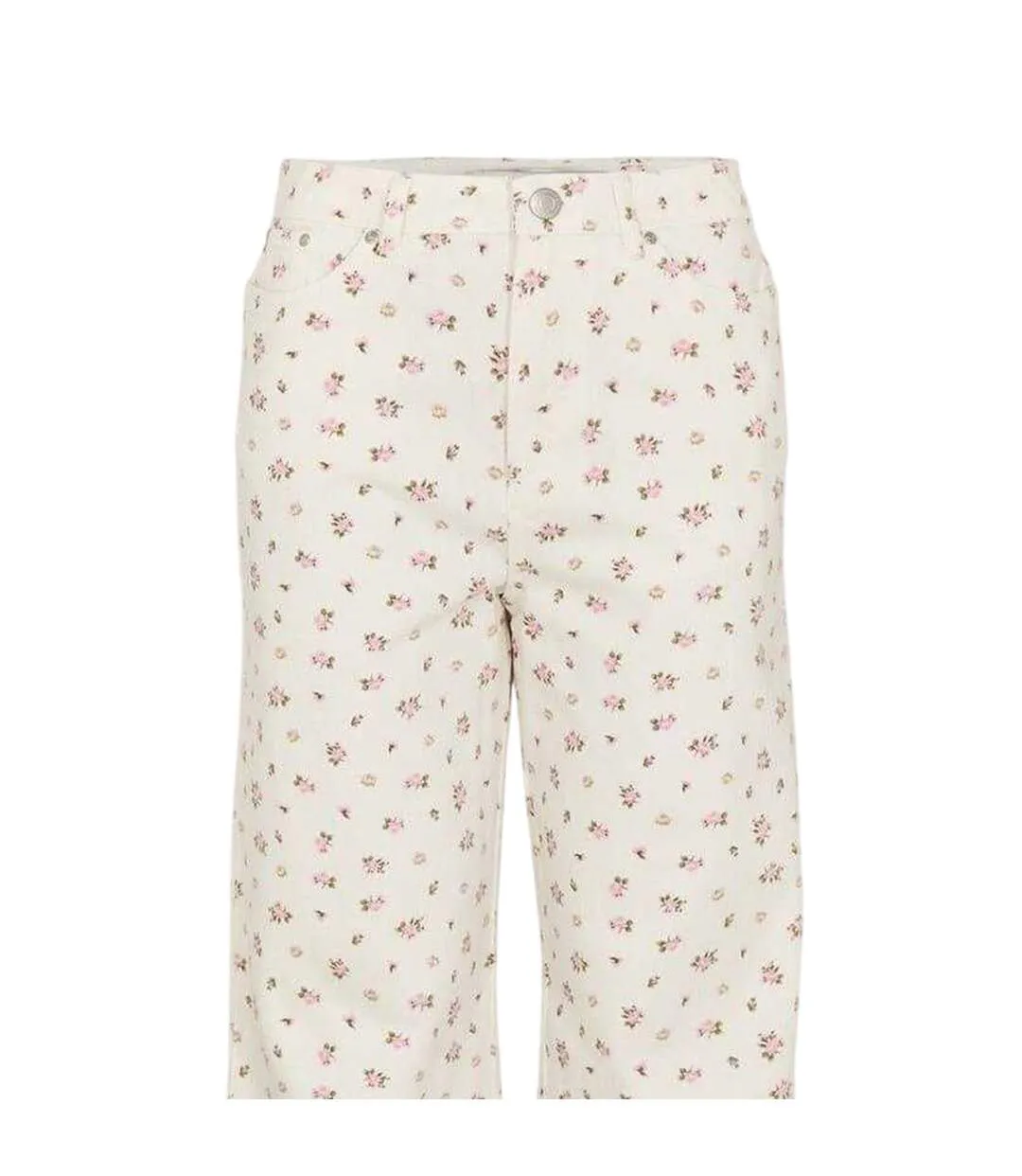 Womens/ladies Soleil Floral Straight Leg Jeans White Threadbare-2