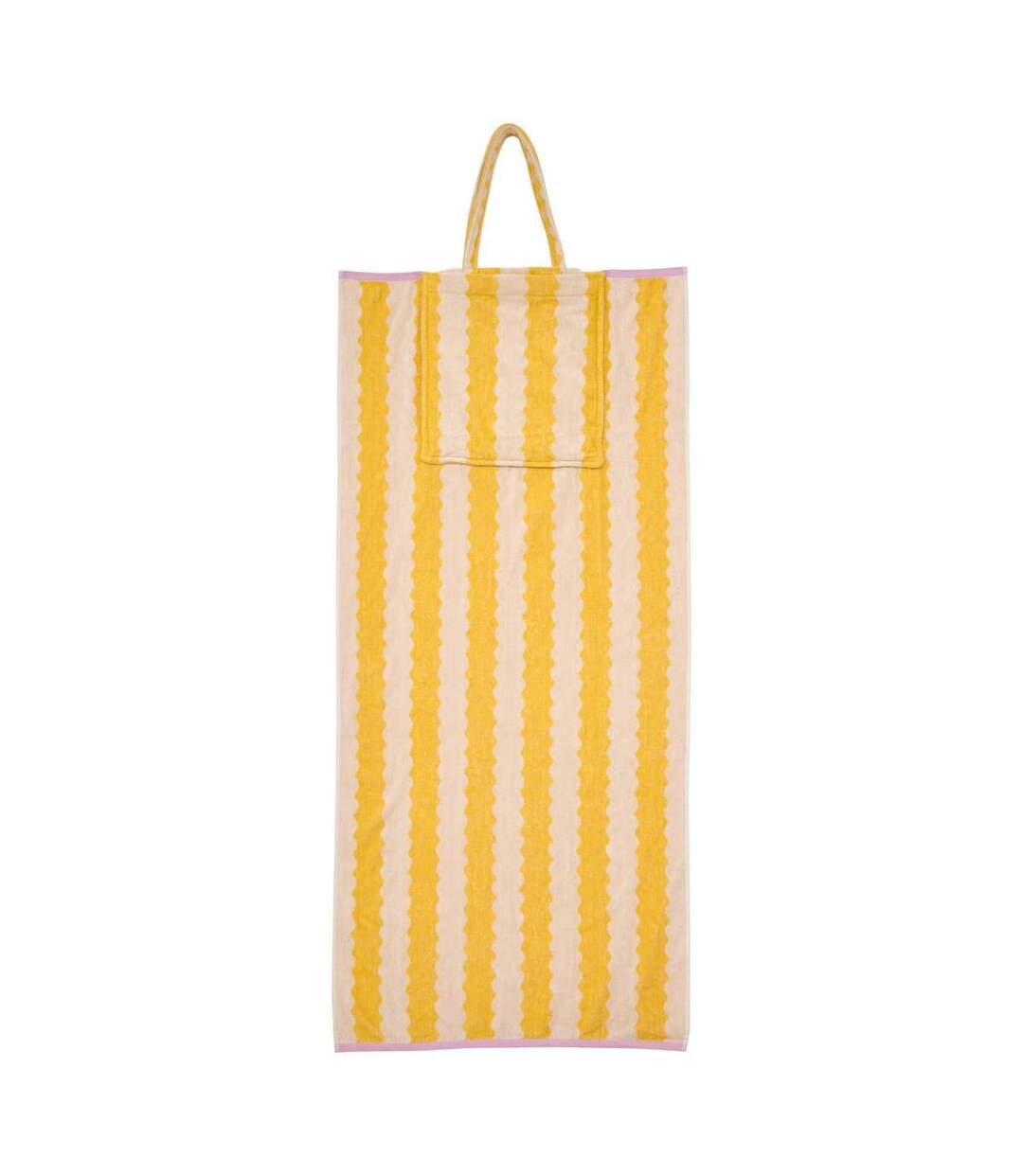 Serviette de Plage Avec Sac Intégré Poolside 70x150cm Jaune-1