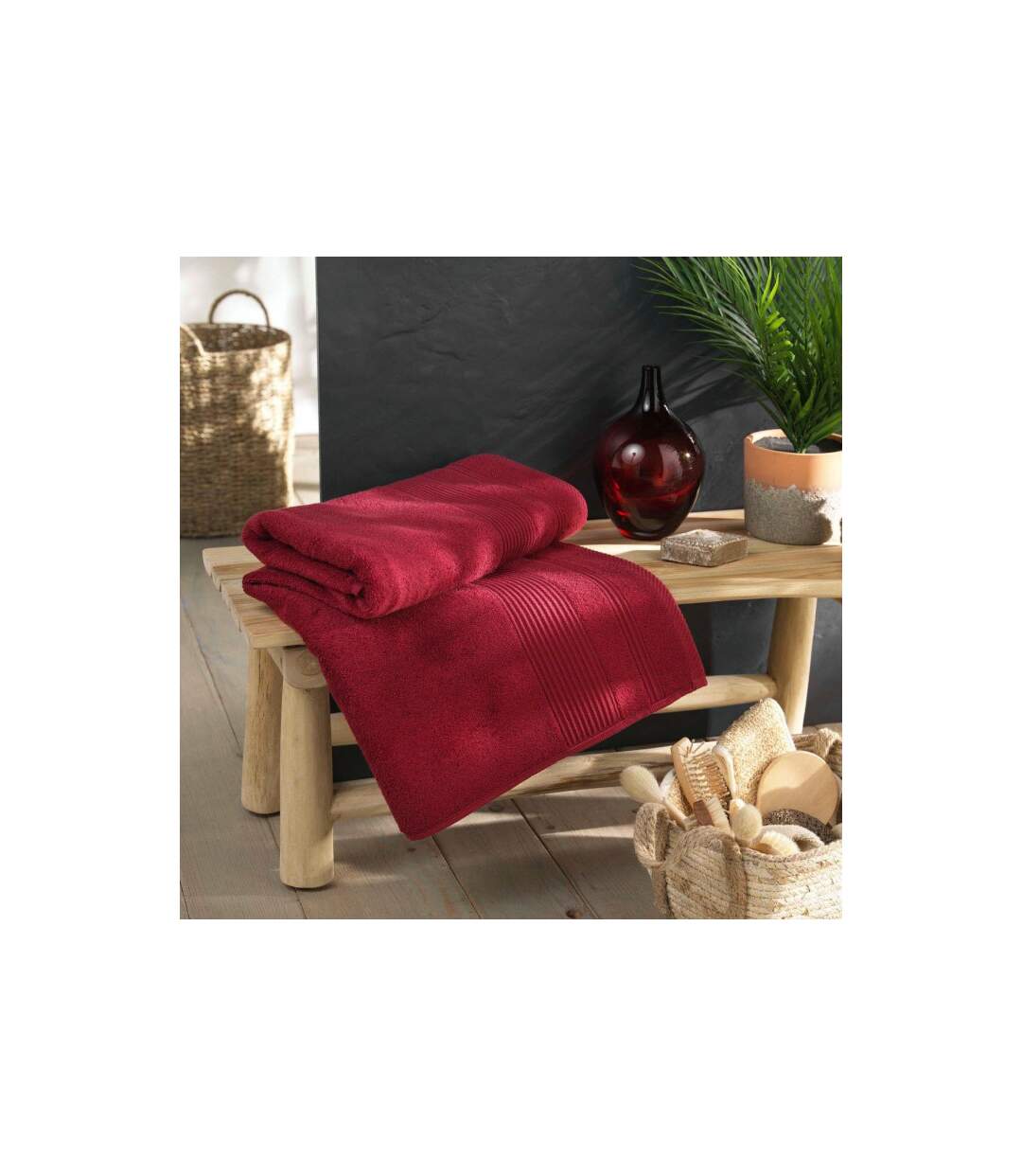 Drap de Bain Tendresse 90x150cm Rubis-3