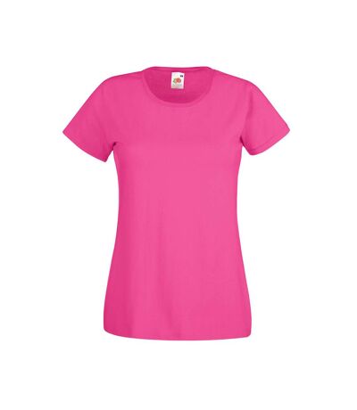 Womens/Ladies Value Fitted Short Sleeve Casual T-Shirt (Hot Pink) - UTBC3901