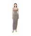 Womens/ladies Rhinestone Mesh Scoop Neck Slim Maxi Dress Silver AmyLynn-3