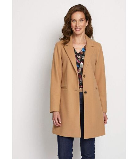 Manteau col tailleur aspect lainage