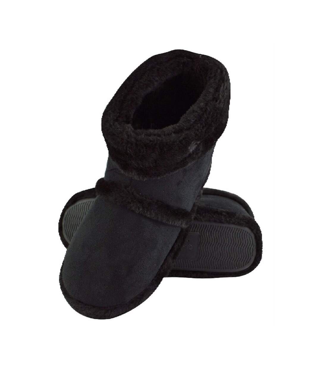 Mens Soft Plush Lined Memory Foam Slipper Booties-2