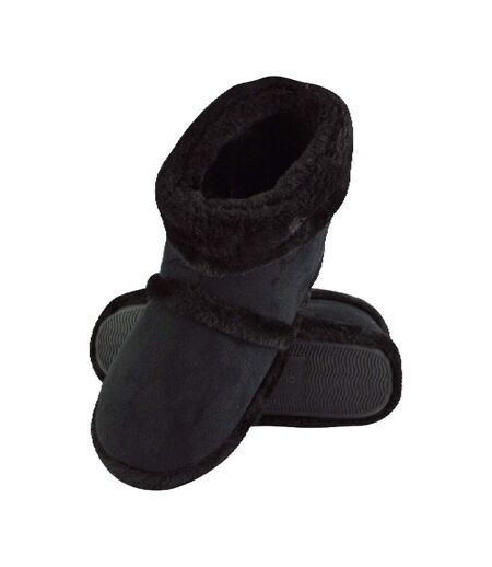 Mens Soft Plush Lined Memory Foam Slipper Booties
