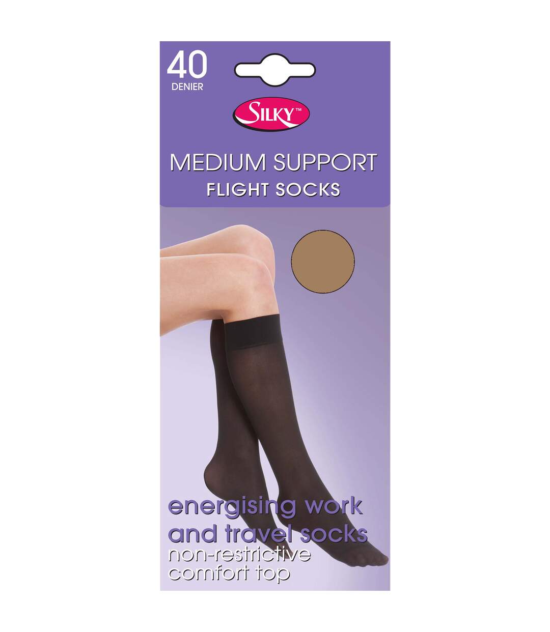 Bas de contention 1 paire femme melon Silky-1