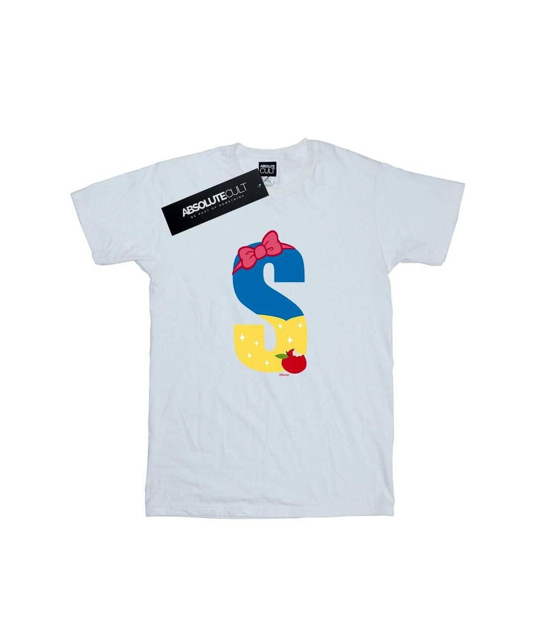 Disney Womens/Ladies Alphabet S Is For Snow White Cotton Boyfriend T-Shirt (Blanc) - UTBI42699-1