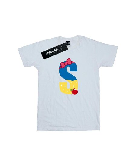 Disney Womens/Ladies Alphabet S Is For Snow White Cotton Boyfriend T-Shirt (Blanc) - UTBI42699