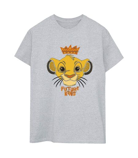 Disney Womens/Ladies The Lion King Future King Cotton Boyfriend T-Shirt (Gris sportif) - UTBI18268