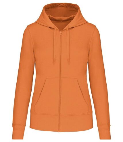 Sweat à capuche zippé écoresponsable - femme - K4031 - orange