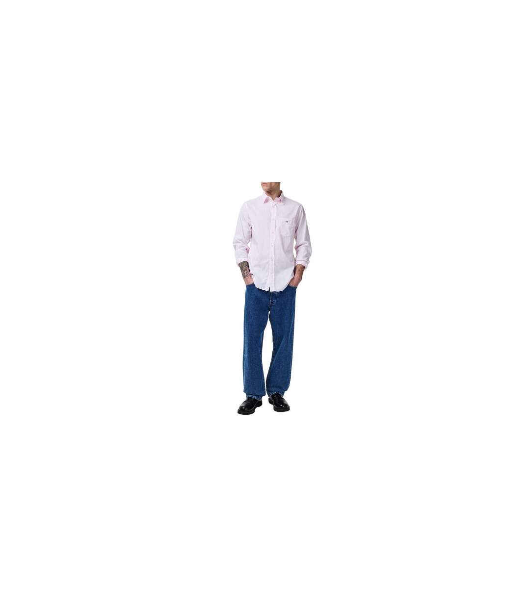 Mens Banker Poplin Shirt Pale Pink Gant-1