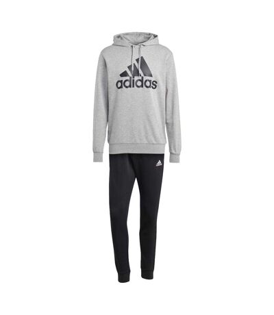Mens Big Logo French Terry Tracksuit Grey Black Adidas