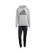 Mens Big Logo French Terry Tracksuit Grey Black Adidas-1