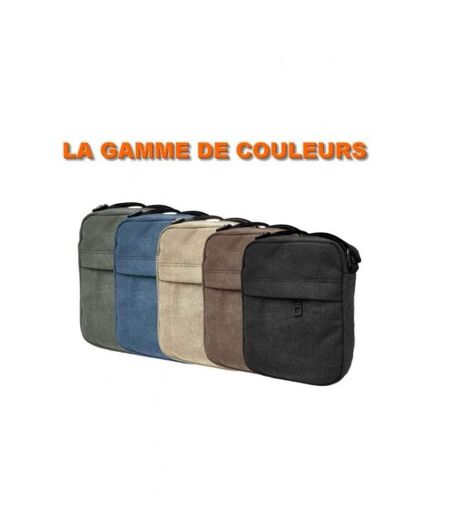 Sacoche bandoulière pour homme avec poignée poches multiples - Couleur bleu