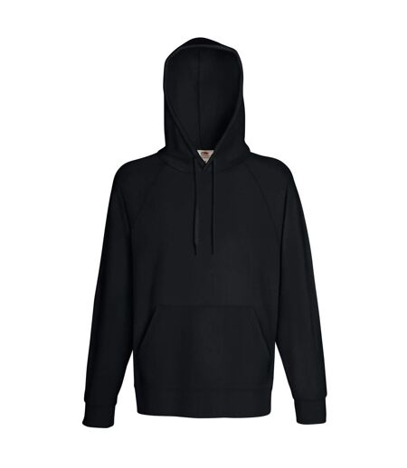 Fruit Of The Loom Mens Lightweight Hooded Sweatshirt / Hoodie (240 GSM) (Black) - UTBC2654