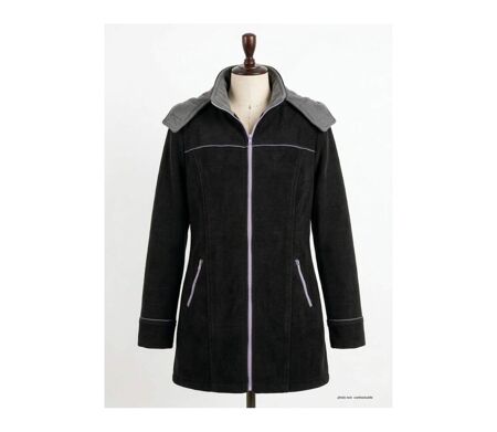 Manteau Caban Femme Tokyo4 Noir en Maille Contre-collée (Mayflower)