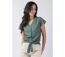 Top femme manches courtes ERMINE uni kaki Coton Du Monde-2