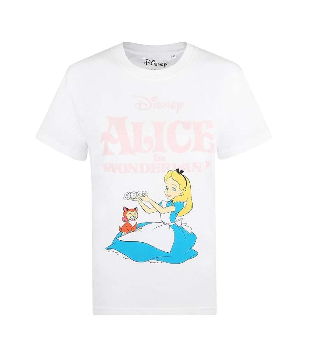 T-Shirt blanc femme disney alice spring classic-2