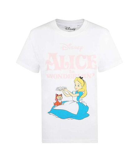 T-Shirt blanc femme disney alice spring classic