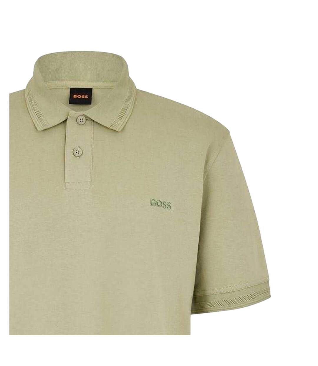 Mens Interlock Short-sleeved Polo Shirt Green Boss-3