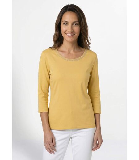 Tee-shirt manches 3/4 fantaisie cloutée