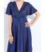 Robe cache-coeur courte brillante manches papillon-3