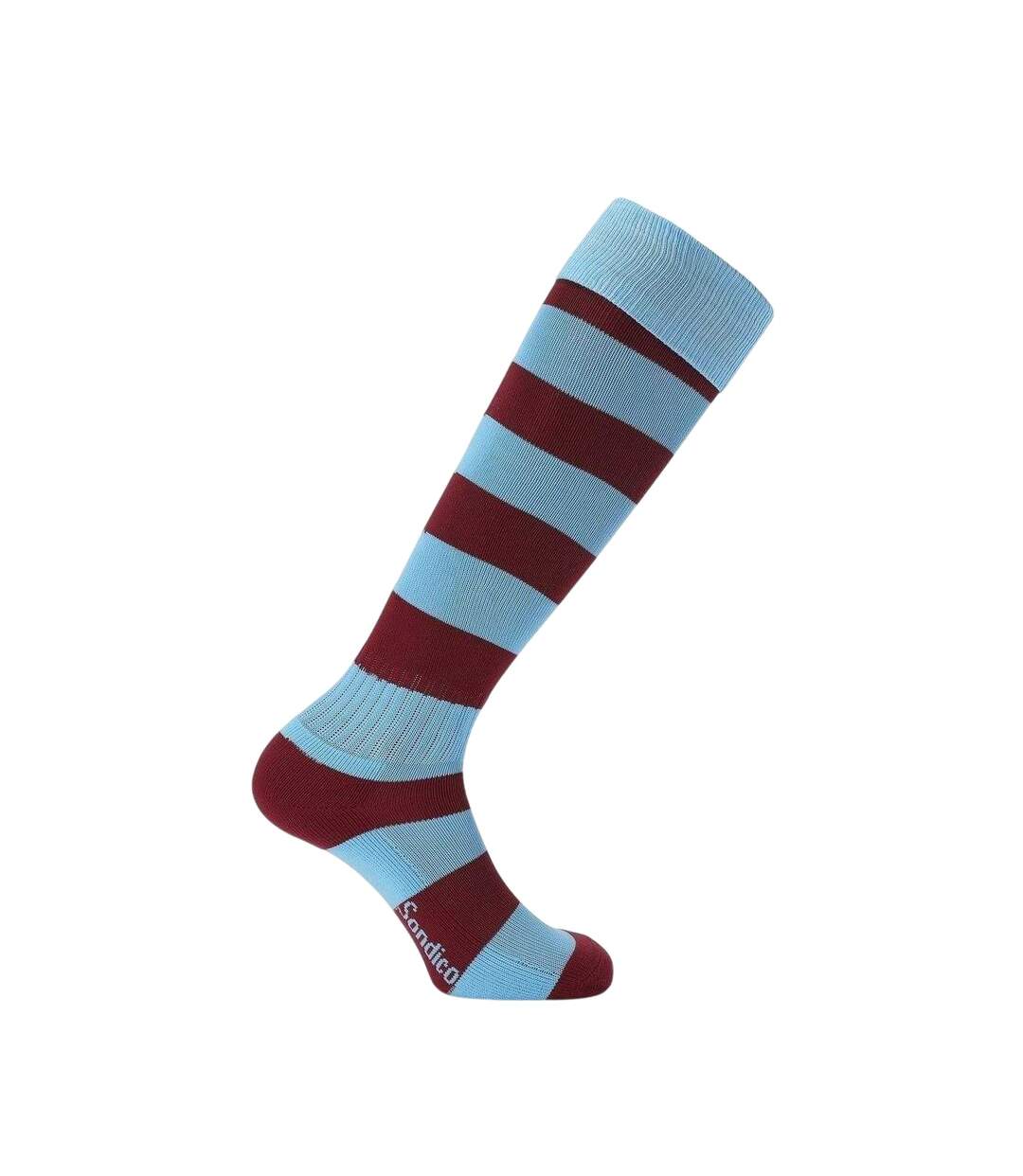 Chaussettes De Foot Motif/style Rayures Contrastées Homme Bordeaux Bleu Ciel Sondico-1
