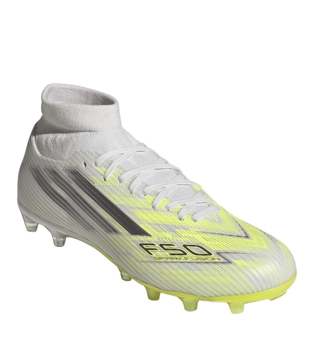 Chaussures De Foot Pour Terrain Ferme Motif/style À Rayures F50 Femme Blanc Adidas-3