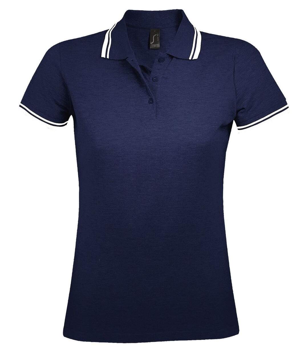 Polo femme - 00578 - bleu marine et blanc