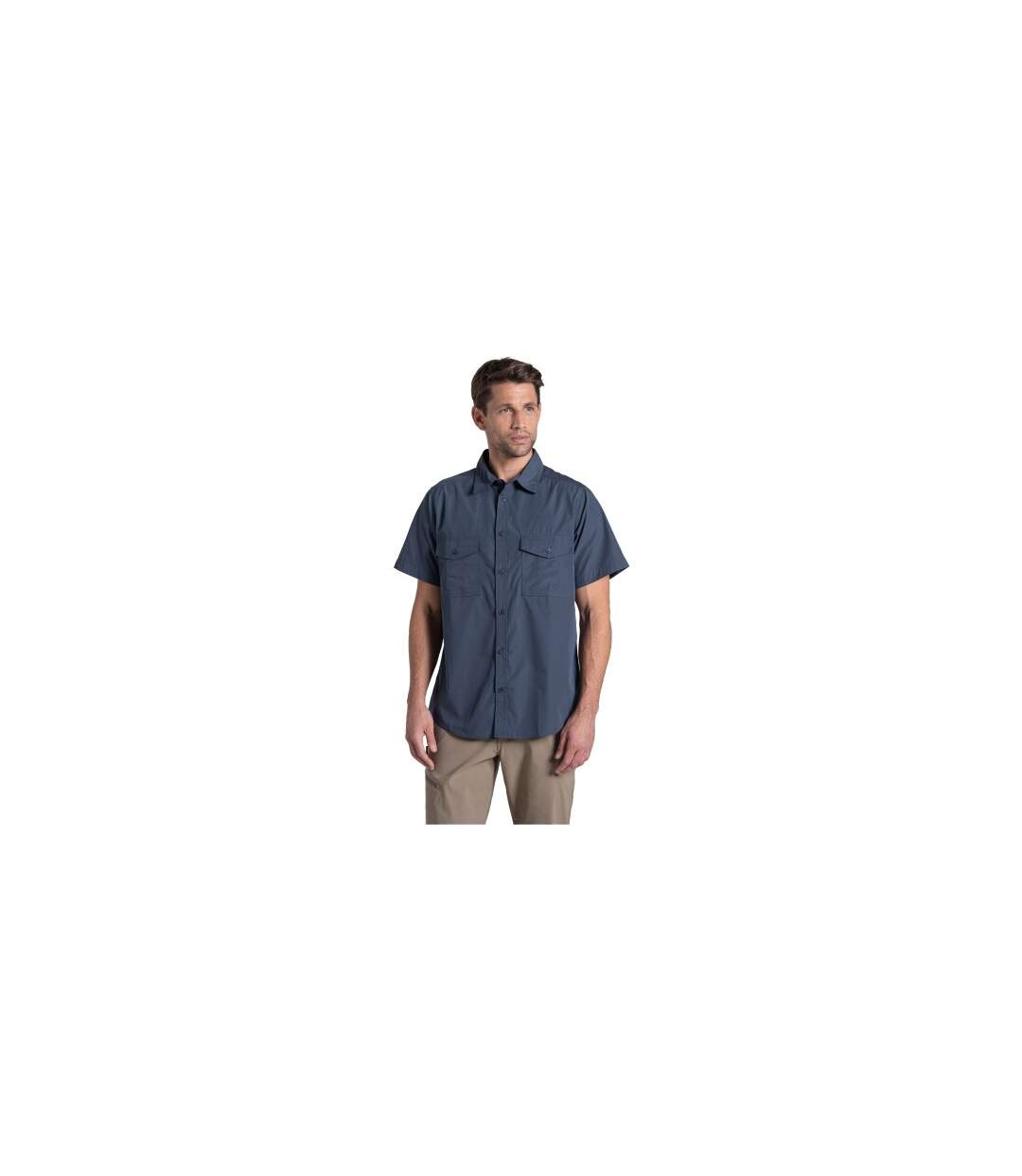 Chemise Unie Manches Courtes Kiwi Homme Bleu Sombre Craghoppers-1