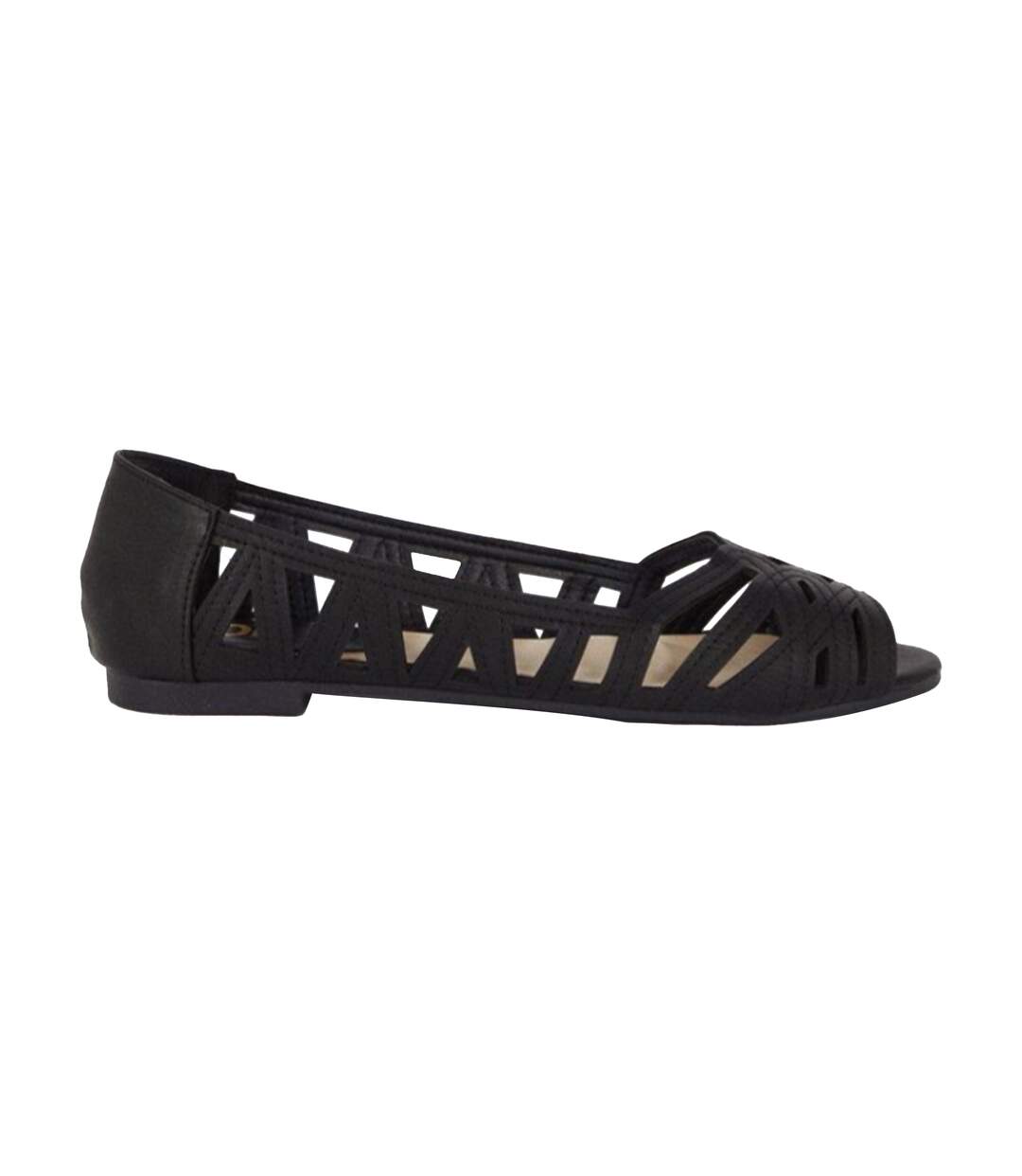 Womens/ladies Prim Peep Toe Wide Pumps Black Dorothy Perkins-2