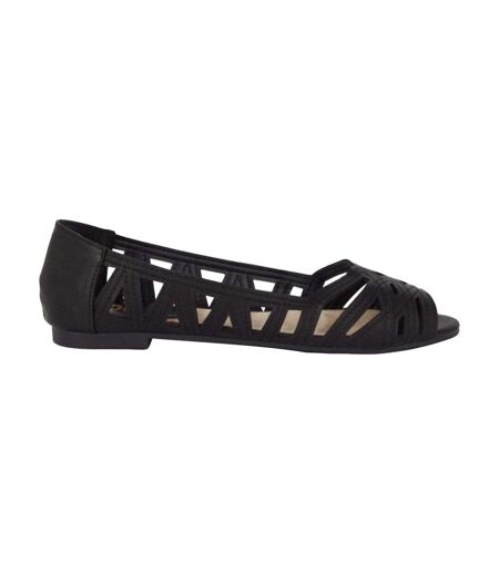 Womens/ladies Prim Peep Toe Wide Pumps Black Dorothy Perkins