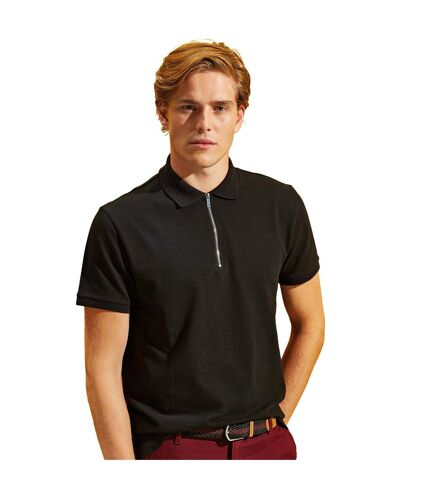 Asquith & Fox Mens Zip Polo Shirt (Black)