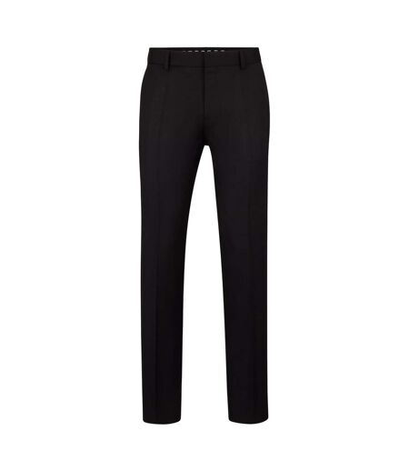 Mens Virgin Wool Trousers Black Boss