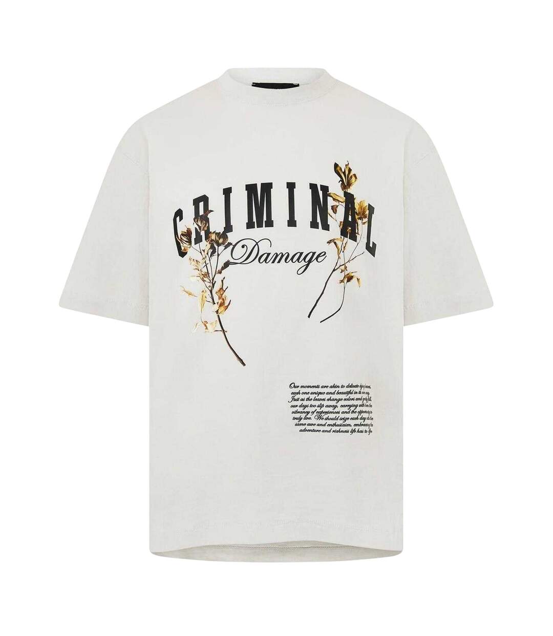T-shirt Gift Of Life Homme Beige Gris Criminal Damage-2