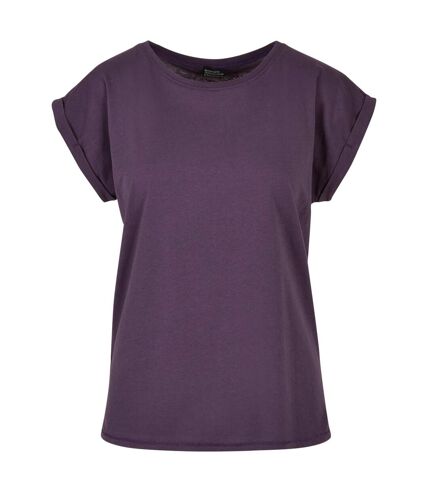 Build Your Brand Womens/Ladies Extended Shoulder T-Shirt (Purple Night)
