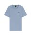 Mens Crew Neck Regular Short-sleeved Polo Shirt Blue Boss-2