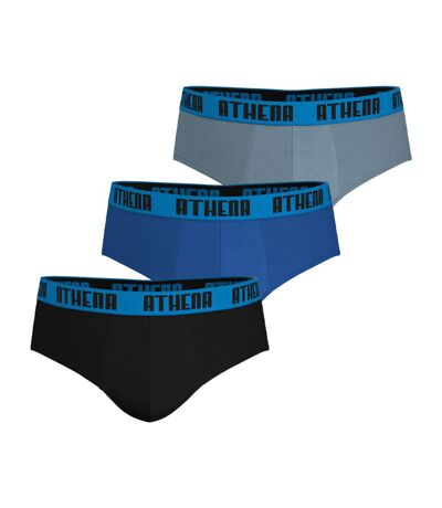 Lot De 3 Slips Homme En Coton Stretch - Confort Quotidien, Label OEKO-TEX - Couleurs Unies