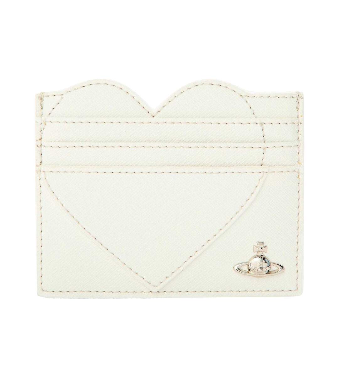 Heart Leather Card Holder One Size Off White Vivienne Westwood-1