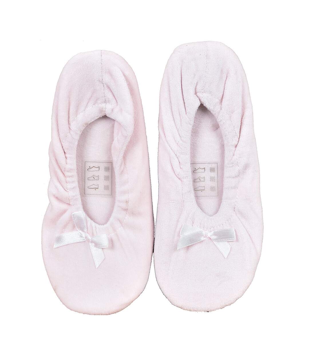 Pantoufles femme INFINITIF Chaussons ballerines Ballerines Velours Noeud Rose-1