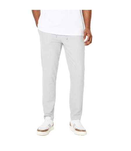 Mens tapered slim trousers light grey Burton