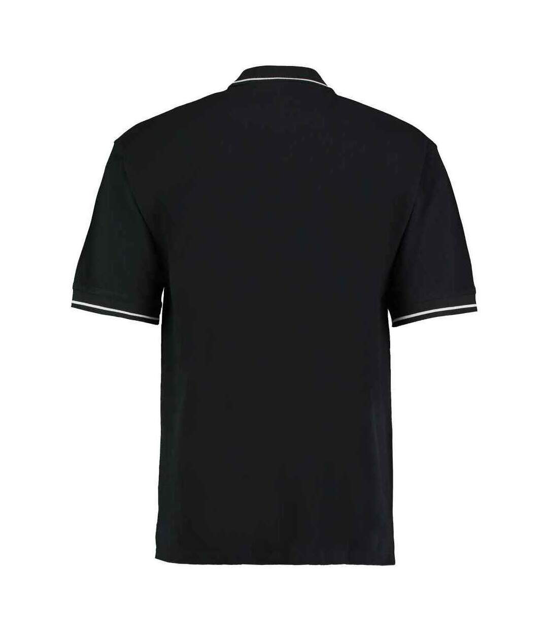 Mens Polo Shirt Black White Kustom Kit-2