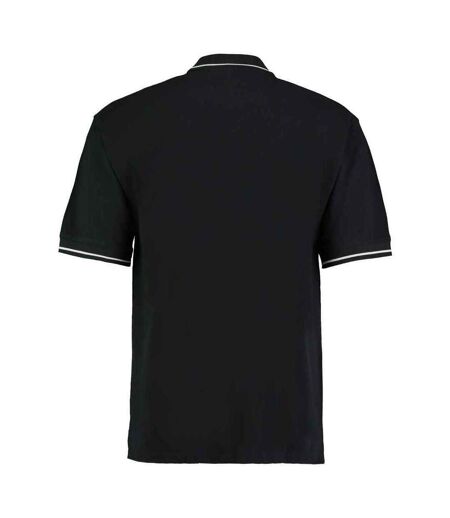 Mens Polo Shirt Black White Kustom Kit