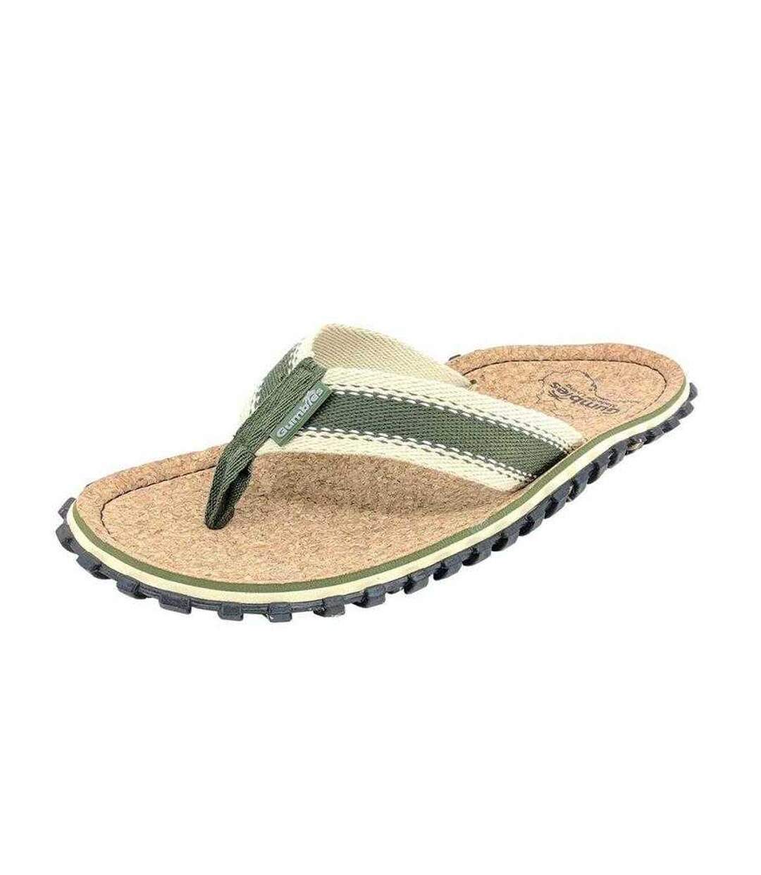 Tongs Homme Beige Vert Gumbies-1