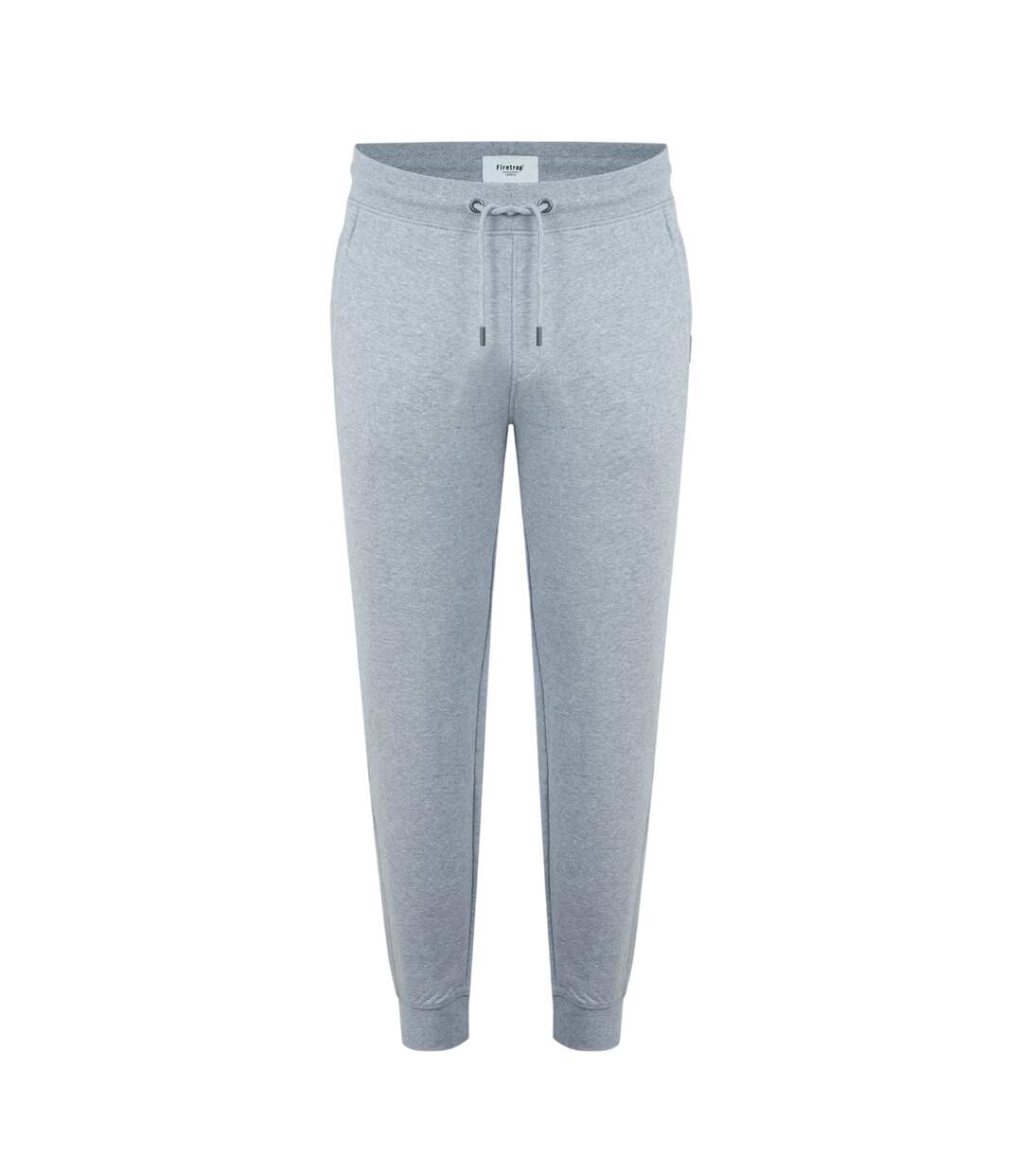 Pantalon De Jogging Motif/style Uni Homme Gris Chiné Chiné Firetrap-1